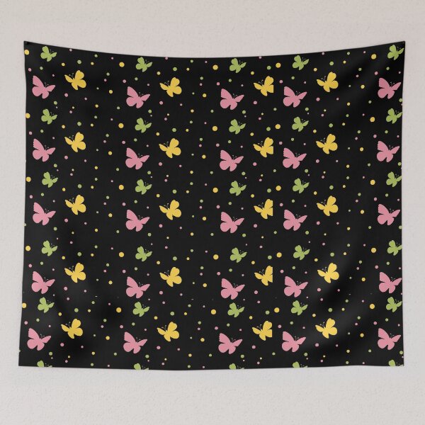 Item preview, Butterflies pattern on black background  designed and sold by Molly-Vo.