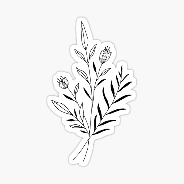 "minimal bohemian botanical plants wild plants" Sticker