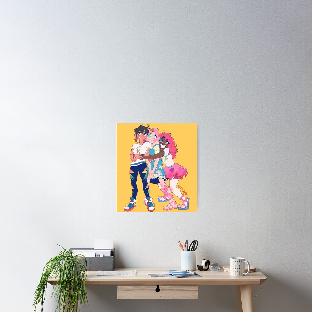 "Rainbow dash Fluttershy and Pinkie pie group hug uwu" Poster by