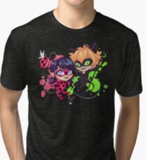Camiseta de tejido mixto Tiempo de Chibi! Ladybug & Cat Noir