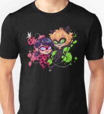 Camiseta unisex Tiempo de Chibi! Ladybug & Cat Noir