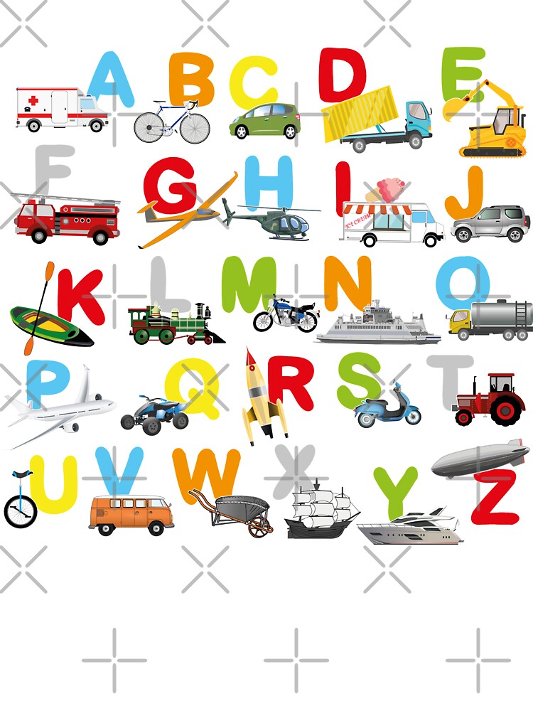 Canvas Poster Transportation Alphabet Print Car Abc Letters - Temu
