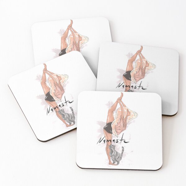 Item preview, namaste, yoga, gratitude, cat, designed and sold by AvotArt.