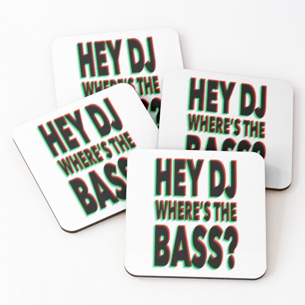 Item preview, Hey DJ, Where's The Bass - Old skool Ravers glitch text designed and sold by NearTheKnuckle.