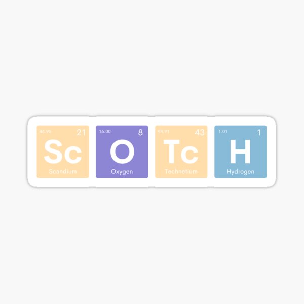 Scotch Periodic Elements | Scientist Whiskey Drinker Sticker