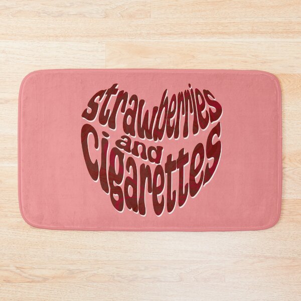 Item preview, strawberries and cigarettes typography design designed and sold by elisthetic.