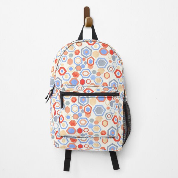 Item preview, Gouache Hexagons - Pastel Reds & Blues designed and sold by TigaTiga.