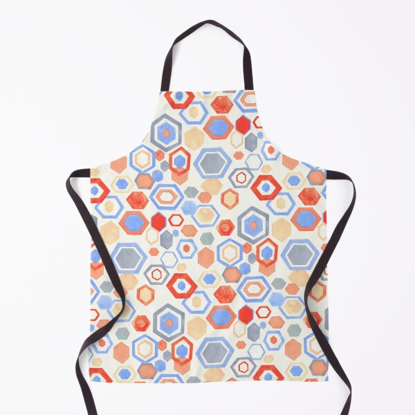 Item preview, Gouache Hexagons - Pastel Reds & Blues designed and sold by TigaTiga.