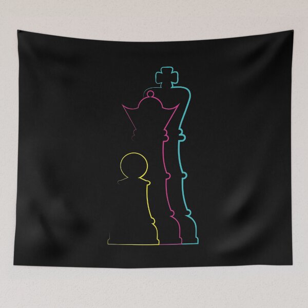 Item preview, Colorful chess pieces line art  designed and sold by AnnArtshock.