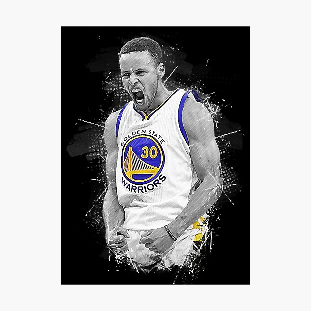 Stephen Curry Poster Neon Golden State Warriors NBA Canvas 