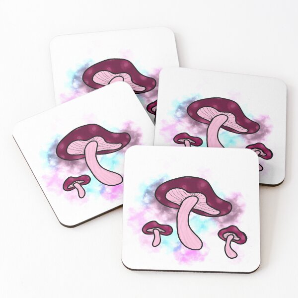 Item preview, Purple-Pink Mushrooms With Blue-Purple background designed and sold by maybeyouknowme.