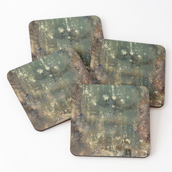Item preview, Abstract Art in Green Brown and Gold designed and sold by MyAbstractInk.