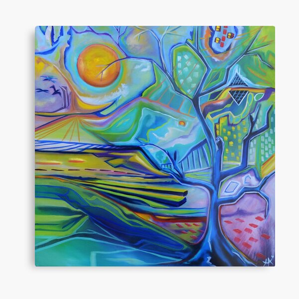 Under the origami sun all the accidents lie Metal Print