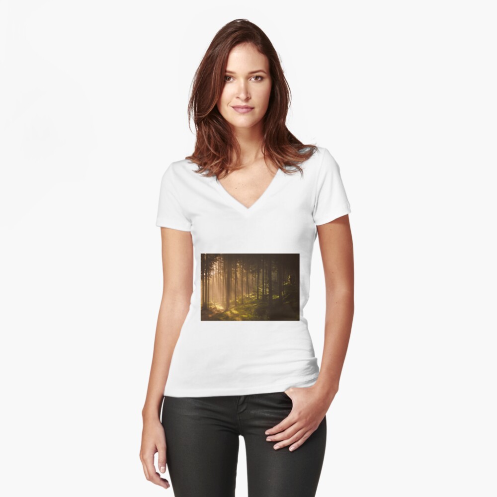 Item preview, Fitted V-Neck T-Shirt designed and sold by Hudolin.