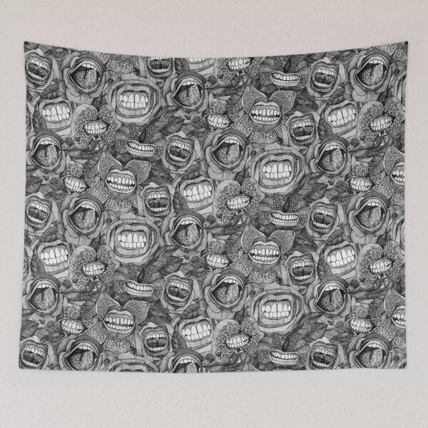 Item preview, BITE ME roses and orchids BLACK WHITE designed and sold by scrummy.