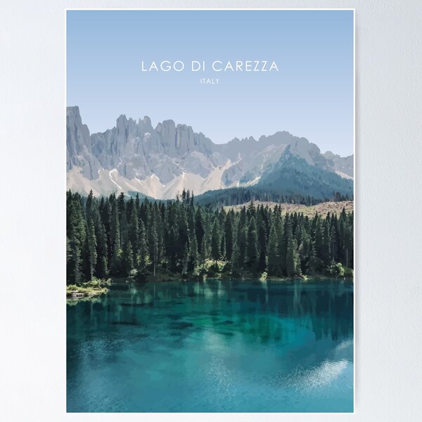 Item preview, Lago Di Carezza, Italy Travel Illustration designed and sold by Alo.