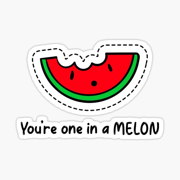 you-re-one-in-a-melon-sticker-for-sale-by-fruitbased-redbubble