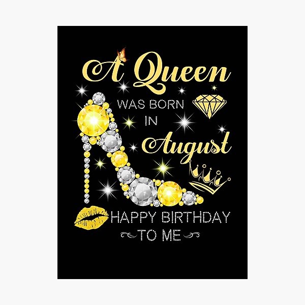 A Queen Was Born In April Glitter Diamond Shoes Birthday Gift For Girl Aunt Mom T Shirt Photographic Print For Sale By Teejournalsus Redbubble