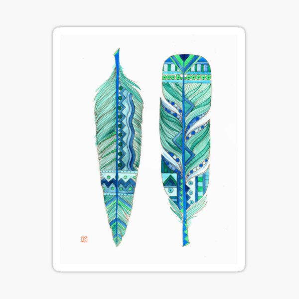 Blue Feathers Native Style Sticker