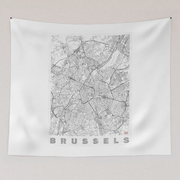 Item preview, Brussels Map Line designed and sold by HubertRoguski.