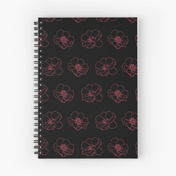 Item preview, red flowers on black pattern  designed and sold by Molly-Vo.