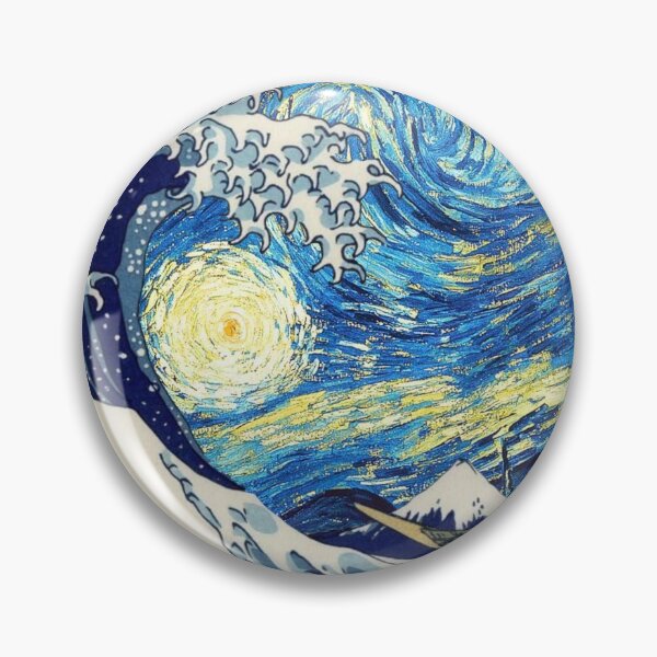 Item preview, The great wave off kanagawa with starry night  designed and sold by Nishad4.