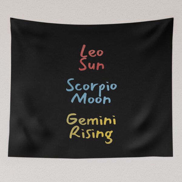 Item preview, Leo Sun Scorpio Moon Gemini Rising Text designed and sold by leomooncreates.