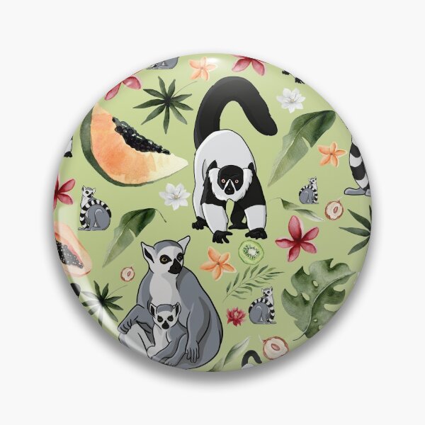 Item preview, Cute lemur in green colors designed and sold by PawsoMania.