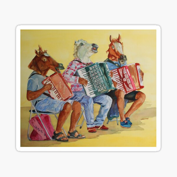 Horsing Around With Accordions Sticker