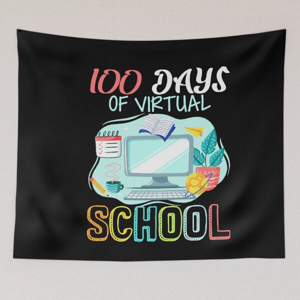Item preview, Funny 100 Days Of Virtual School 2021 Gift For Students Teachers designed and sold by elisamarez97.