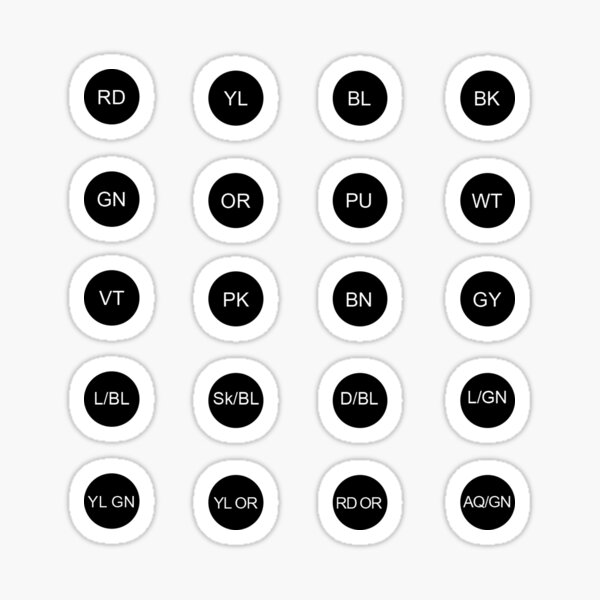 20 color names Sticker (Medium Size ONLY) Sticker