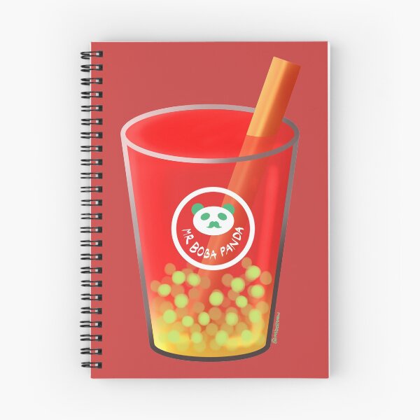 Item preview, Kawaii Red Milk Tea Boba Mr Moustache Panda (Bubbletea) designed and sold by MsBellSnow.