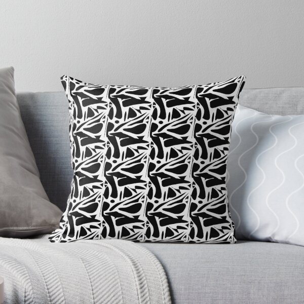 abstract black and white 2 Throw Pillow