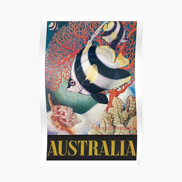 Australia Great Barrier Reef Vintage World Travel Poster by Eileen Mayo Poster