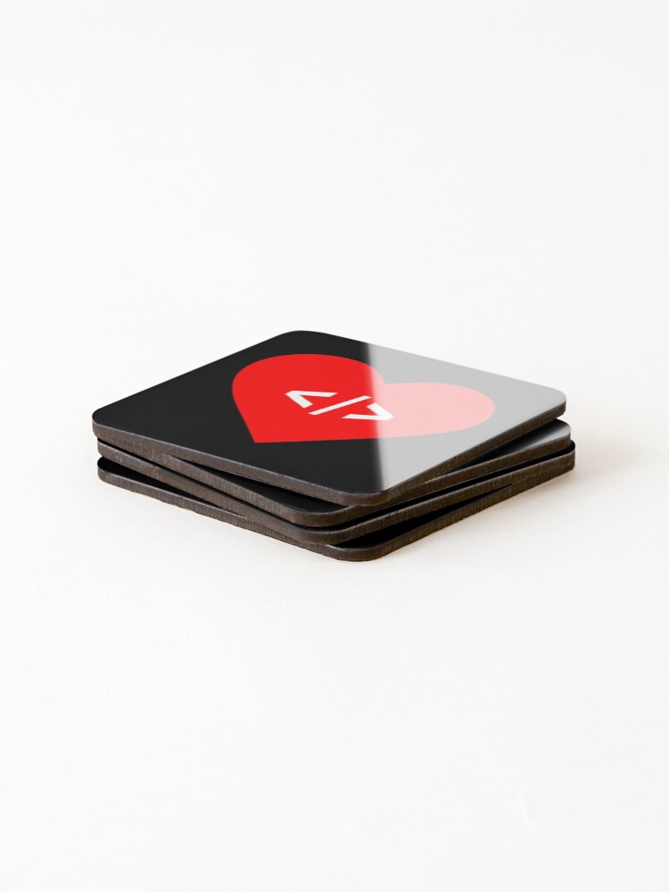 Thumbnail 4 of 5, Coasters (Set of 4), Code in Heart, I Love Coding, Women In Tech, Girl Programmer, Software Engineer, Computer Science, Web, WWW, Programming Humor designed and sold by Max-Wear.