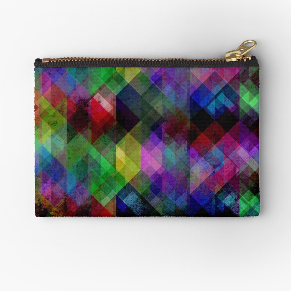 Geometric Grunge Abstract Zipper Pouch