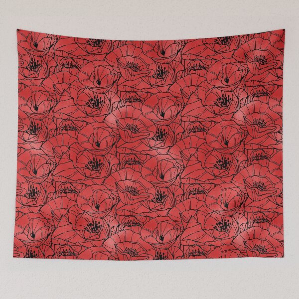 Item preview, Red and black flowers designed and sold by Davestre.
