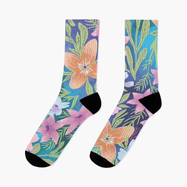Item preview, Flower Pattern with a Blue Bokeh Background - Floralpatterns designed and sold by JulieSouster.