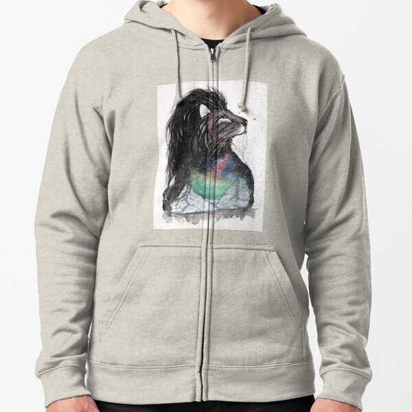 Realis the Aurora Lion. Zipped Hoodie