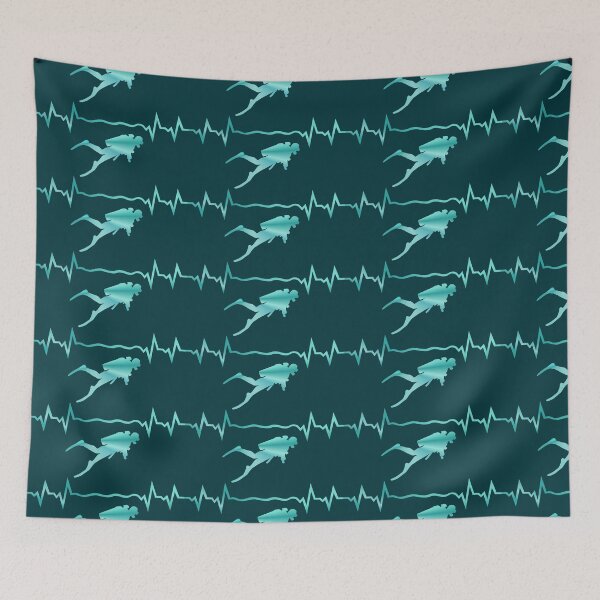 Item preview, Diver heartbeat, underwater, scuba diving designed and sold by claudiasartwork.