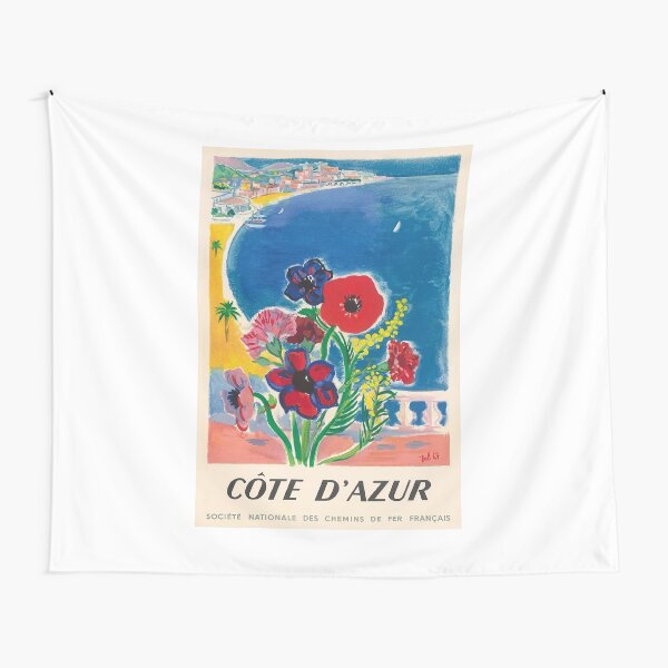 1947 Cote d'Azur Costa Azul Vintage World Travel Poster Tela decorativa