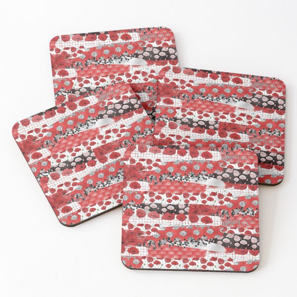 Item preview, abstract Red and black floral pattern designed and sold by Davestre.