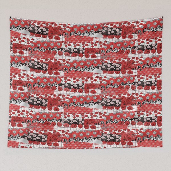 Item preview, abstract Red and black floral pattern designed and sold by Davestre.