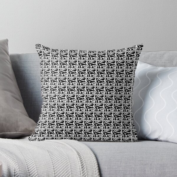 abstract lack and white 3 Throw Pillow