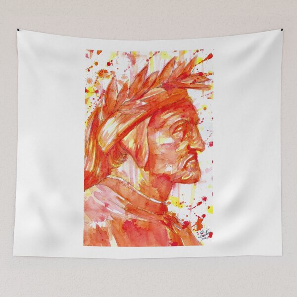 Item preview, DANTE ALIGHIERI - after RAPHAEL - watercolor portrait designed and sold by lautir.