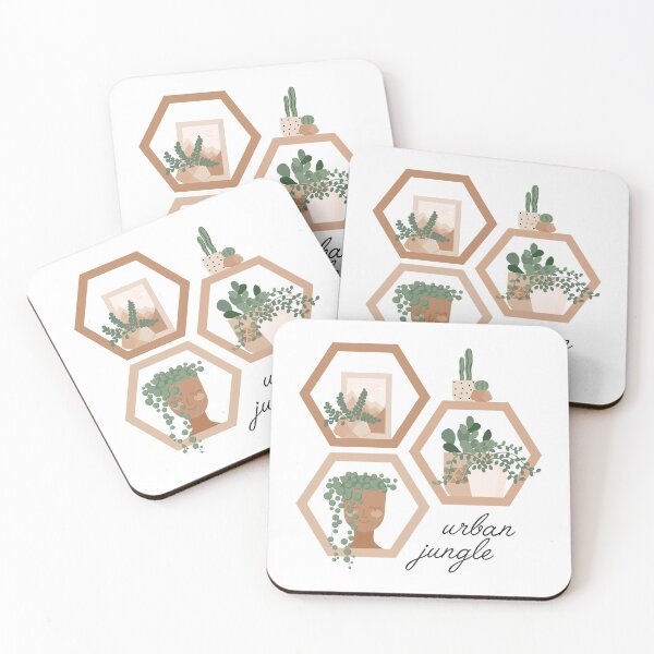 Item preview, plants set in cute pots on the shelves designed and sold by juliart-jpeg.