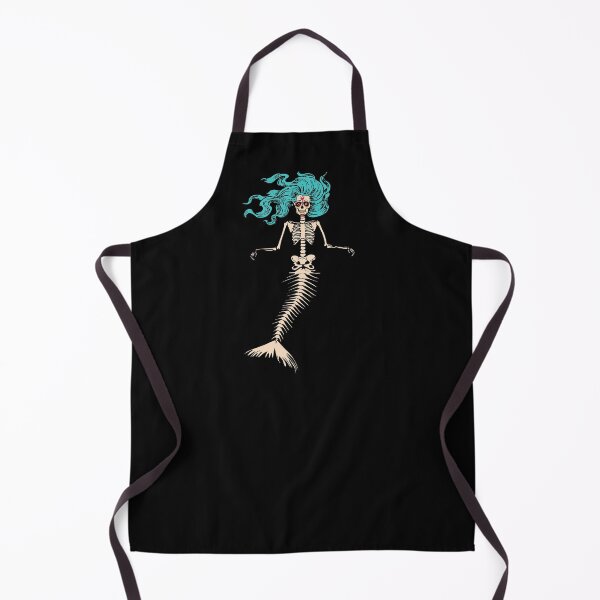 Item preview, Skull Mermaid Goth Skeleton Long Sapphire Hair designed and sold by alenaz.
