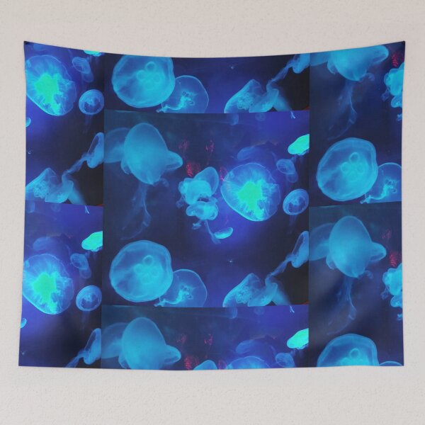 Item preview, Ethereal blue jellyfish designed and sold by arshiaj.