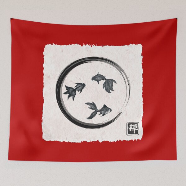 Item preview, Enso Goldfishes Kanji Zen designed and sold by ElenaDanilo.