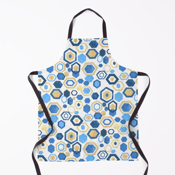 Item preview, Gouache Hexagons - Blues & Beige designed and sold by TigaTiga.